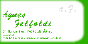 agnes felfoldi business card